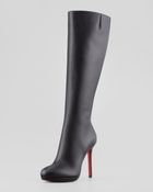 Christian Louboutin Botalili Leather Redsole Knee Boot Black - Lyst