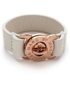 Marc By Marc Jacobs Large Turnlock Leather Bracelet - Lyst