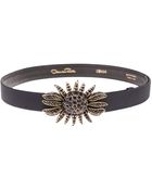 Oscar de la Renta Jewel Buckle Faille Belt - Lyst