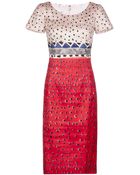 Oscar de la Renta Printed Slim Dress - Lyst