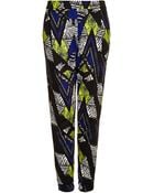 Topshop African Chevron Jersey Tapered Trousers - Lyst
