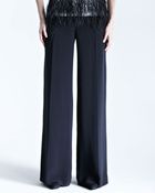 Carolina Herrera Silk Crepe Wide-leg Trousers - Lyst
