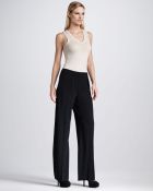 Donna Karan New York Stretch Wide Leg Trousers - Lyst