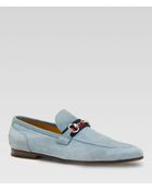 Gucci Elanor Suede Horsebit Loafers - Lyst