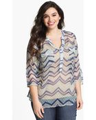 Lucky Brand Terrenea Stripe Blouse - Lyst
