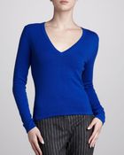 Michael Kors Vneck Cashmere Sweater Cobalt - Lyst