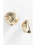 St. John Hammered Clip Earrings - Lyst