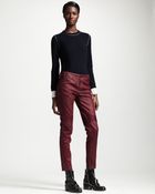 Stella McCartney Coated Kneepatch Anklezip Jean - Lyst