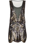 Haute Hippie Deep Plunge Embellished Dress - Lyst