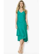 Lauren by Ralph Lauren Asymmetrical Silk Dress - Lyst