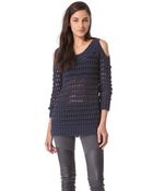 Donna Karan New York Cold Shoulder Sweater - Lyst