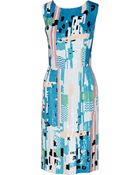Oscar de la Renta Sequined Silk Dress - Lyst