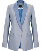 Topshop Chambray Blazer - Lyst