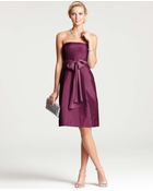 Ann Taylor Silk Dupioni Strapless Dress - Lyst