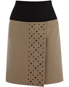 Karen Millen Eyelet Cotton Skirt - Lyst