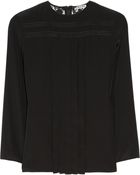Miu Miu Lace-Back Silk Crepe De Chine Blouse - Lyst