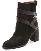 See By Chloé Mid Heel Buckle Strap Booties - Lyst