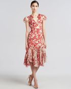 Zac Posen Hibiscus Print Flared Dress - Lyst