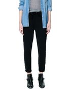 Zara Velour Trousers with Drawstring Waist - Lyst
