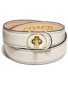 Coach Double Wrap Enamel Turnlock Bracelet - Lyst