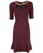 Matthew Williamson Winter Wool Embellished Shift - Lyst