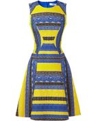 Prabal Gurung Embroidered Lace Colorblock Dress - Lyst