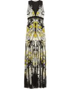 Roberto Cavalli Printed Silk-Chiffon And Lace Gown - Lyst