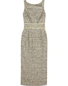 Badgley Mischka Satintrimmed Metallic Tweed Dress - Lyst