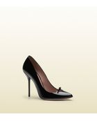 Gucci Patent Leather High Heel Pump - Lyst