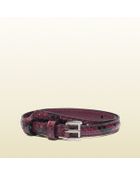 Gucci Bordeaux Python Skinny Belt - Lyst