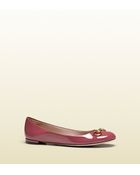 Gucci Jolene Patent Leather Ballet Flat - Lyst