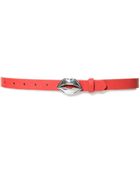 Zara Narrow Belt with Metallic Lips Buckle - Lyst
