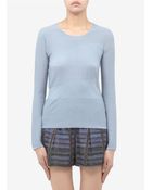 Armani Mixed Texture Fine Knitted Wool Cashmere Top - Lyst