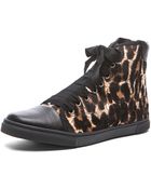 Lanvin Leopard High Top Sneaker in Animal Printbrown - Lyst