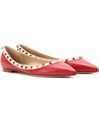 Valentino Leather Rockstud Ballerinas - Lyst