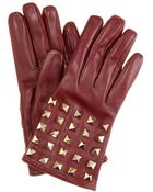 Valentino Leather Rock-stud Gloves - Lyst