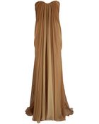 Alexander McQueen Strapless Ombrechiffon Gown - Lyst