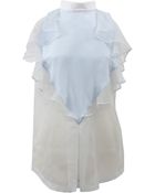 Givenchy Sleeveless Ruffle Front Blouse - Lyst