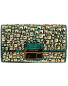 Michael Kors Python Gia Stud Clutch - Lyst