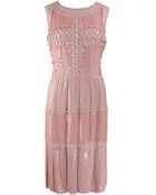 Oscar de la Renta Beaded Tulle Dress - Lyst