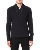 Ralph Lauren Black Label Shawl Neck Jumper - Lyst