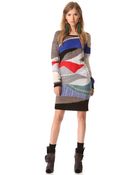 Tess Giberson Intarsia Collage Sweater Dress - Lyst