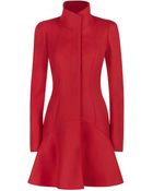 Alexander McQueen High Neck Fitted Coat - Lyst