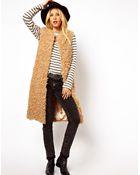 Asos Longline Teddy Fur Gilet - Lyst