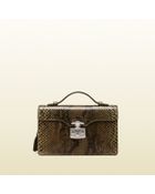 Gucci Lady Lock Python Briefcase Clutch - Lyst
