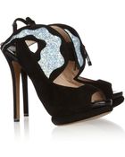 Nicholas Kirkwood Glitter finished Suede Sandals - Lyst