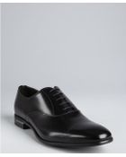 Prada Black Leather Lace Up Oxfords - Lyst