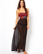 Asos Cut Out Back Bandeau Maxi Beach Dress - Lyst