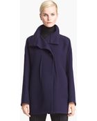 Jil Sander Long Melton Wool Coat - Lyst