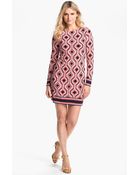 MICHAEL Michael Kors Argyle Print Shift Dress - Lyst